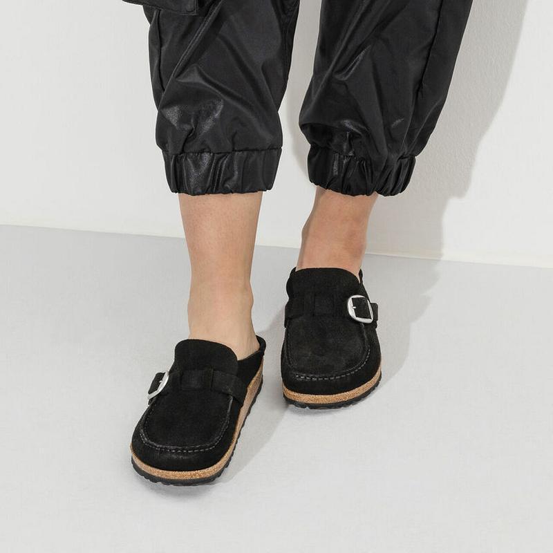 Birkenstock Buckley Ruskind Træsko Dame Sort | DK 28AHK